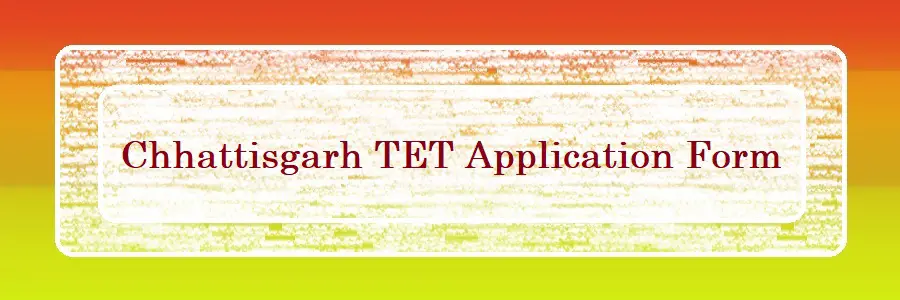 Chhattisgarh TET 2024 Application Form
